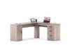 Furmax L Shaped Desk Corner Office Desk Computer Desk with Storage Cabinet & Drawers, Espresso Grey