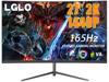 LGLO Gaming 27 Inch 2560 x 1440 (2K) 1Ms (MPRT) 165Hz Displayport FreeSync Built-in Speakers Height Adjustable Curved Gaming Monitor