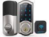 WiFi Smart Lock,SMONET Electronic Digital Bluetooth Smart Deadbolt,Keyless Entry Door Lock with Keypads,Gateway Hub Included, Remotely Control,Work with Alexa,Code for Home Front Door,Silver