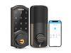 Smart Lock Deadbolt, Hornbill Digital Keyless Entry Door Lock with Keypad, Bluetooth Electronic Smart Locks for Front Door, APP Control, Code, Key, Auto Lock for Home Office Apartment, Matte Black