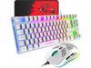 Zhhcyyds Gaming Keyboard and Mouse Combo,88 Keys Compact Rainbow Backlit Mechanical Feel Keyboard,RGB Backlit 6400 DPI Lightweight Gaming Mouse with Honeycomb Shell for Windows PC Gamers (White)