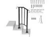 Ecotric Step Handrail Fit for 1-2 Steps Flexible Porch Railing for Outdoor Steps Steel Stair Railing for Garden, Yard or Porch Black