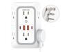 DEPOW Wall Charger 6 AC Outlet Extender with 4 USB Charging Ports(2 USB C), 3-Sided Power Strip Multi Plug Wall Outlet Splitter Adapter Spaced for Home Office Dorm, White