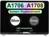13.3" New Screen Replacement for MacBook Pro Retina A1706 A1708 Late 2016 Mid 2017 EMC 3071 EMC 3163 EMC 2978 EMC 3164 LCD Screen Retina Display Full Assembly (Silver)