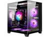 LXZ Gaming PC Desktop,AMD Ryzen 5 5600GT(6-Core,4.6GHz),16GB DDR4 3200MHz,1TB NVMe SSD,Supports WiFi 6, RGB Fans,Seaview-style PC case,Prebuilt Gaming PC Tower Black