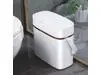 Idealforce 3.6 Gallon Slim Bedroom Trash Can with Lid | Narrow Small Bathroom & Office Wastebasket Garbage Bin | Stainless Steel & Plastic Modern Design for Kitchen, Dorm, Vanity Idealforce 3.6 Gallon Slim Bedroom Trash Can with Lid | Narrow Small Bathroom & Office Wastebasket Garbage Bin | Stainless Steel & Plastic Modern Design for Kitchen, Dorm, Vanity