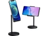 Idealforce Adjustable Cell Phone & Tablet Desktop Stand, Silicone NonSlip Desk Holder Mount Cradle, Black, Compatible with iPhone, iPad Idealforce Adjustable Cell Phone & Tablet Desktop Stand, Silicone NonSlip Desk Holder Mount Cradle, Black, Compatible with iPhone, iPad