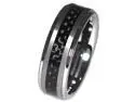 Tungsten Carbide Ring with Inlay of Black Carbon Fiber