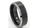 Tungsten Carbide Ring with Plated Black Center (Sizes 4-16)