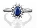 Princess Diana Genuine Blue Sapphire &
Diamond Ring set in .925 Solid Sterling Silver