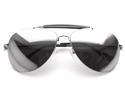 80's - Sporter Classic Metal Frame Aviator Sunglasses - Gunmetal/Silver Mirror