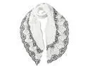 Dahlia Lace Flower Acrylic Long Scarf - White