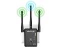 Wavlink WL-WN575A2 Wireless WiFi Router / Range Extender AC750 w/ 5dBi High Performance Antennas Dual Band 2.4GHz 300Mbps + 5GHz 433Mbps Ethernet Signal Booster Repeater Access Point for Guest Network - Black