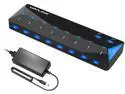 Wavlink 10-Port USB 3.0 Hub with 2x1.5A Fast USB Charging Port, 48W Power Adapter, Peripheral Sharing Switch, LED indicators, USB3.0 Splitter Up to 5Gbps for Android, Apple iOS, Windows Mobile Devices
