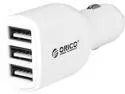 ORICO 1 x 5V 2.4A and 2 x 5V 1A 22Watt DC12V Input Universal 3 Ports USB Car Charger for Mobile Phone PSP MP3 MP4 Tablet PC - White (UCA-3U)