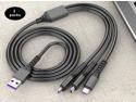 [2 packs] 3in1 Braided USB Cable, 4 ft. Durable Multi Charge Cable Micro / Lightning  / Type C Universal for iPhone 14  13 12 11 XR X  , iPad, New Macbook, Samsung Galaxy, Nexus, ChromeBook Pixel