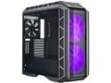MasterCase H500P ATX Mid-Tower Case with two 200mm RGB fans in the front, light grey tinted tempered glass side panel, cable management covers and up to 360mm radiator support by Cooler Master
