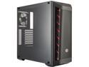Cooler Master MasterBox MB511 ATX Mid-Tower with Front Mesh Ventilation, Front Side Red Accent Mesh Intake & Transparent Acrylic Side Panel