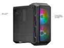 Cooler Master MasterCase H500 ARGB Airflow ATX Mid-Tower with Mesh and Transparent Front Panel Option, Dual 200mm ARGB Lighting Fans, and Tempered Glass