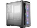 Cooler Master MasterBox MB530P Black ATX Mid-Tower with Three Tempered Glass Panels, Front Side Mesh Intakes, Three 120mm ARGB Lighting Fans