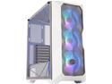 Cooler Master MasterBox TD500 Mesh White Airflow ATX Mid-Tower with Polygonal Mesh Front Panel, Crystalline Tempered Glass, E-ATX up to 10.5", Three 120mm ARGB Lighting Fans