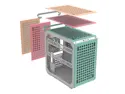 Cooler Master QUBE 500 Flatpack Macaron Small High Airflow Mid-Tower ATX Customizable Gaming PC Case, Mint, Pink, Cream, Tempered Glass, Vertical GPU Mount, USB-C, Carrying Handle, Gem Mini (Q500-DGNN-S00)