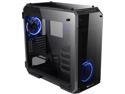 Thermaltake View 71 4-Sided Tempered Glass Vertical GPU Modular SPCC E-ATX Gaming Full Tower Computer Case with 2 Blue LED Ring Fan Pre-installed CA-1I7-00F1WN-00