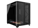 Corsair AIR 5400 RS-R ARGB Triple Chamber Mid-Tower PC Case-Black with 3x RS-R 120mm reverse PWM ARGB fans Pre-installed, BTF Back Plug Motherboard Design