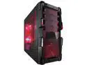APEVIA X-Hermes X-HERMES-RD Black / Red Steel ATX Mid Tower Computer Case w/ Side Window-Red