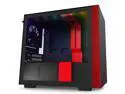 NZXT H210i - Mini-ITX PC Gaming Case - Front I/O USB Type-C Port - Tempered Glass Side Panel Cable Management - Water-Cooling Ready - Integrated RGB Lighting - Steel Construction - Black/Red