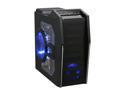 Rosewill CRUISER Black Gaming ATX Mid Tower Computer Case with Side Panel Window, comes with Four Fans-1x Front Blue LED 120mm Fan, 1x Top Blue LED 120mm Fan, 1x Rear 120mm Fan, 1x Side Blue LED 190mm Fan