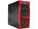 Rosewill - Black, Hot-Dipped Galvanized Steel ATX Mid Tower Computer Case with Red Front Panel and 500W Power Supply - R536-Red