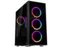 Rosewill CULLINAN V500 RGB ATX Mid-Tower Gaming PC Computer Case, Supports E-ATX & 360mm Liquid Coolers, 4 Dual-Ring Remote-Controlled RGB LED Fans, Tempered Glass