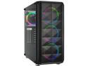 Rosewill SPECTRA D100 ATX Mid-Tower Gaming PC Computer Case, Supports 240mm & 360mm Liquid Coolers, 4 Dual-Ring RGB LED Fans, Steel Mesh Airflow, Tempered Glass, LED Mode Control