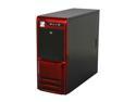 LOGISYS Computer CS308RD Red / Black Steel / Plastic ATX Mid Tower Computer Case 480W Power Supply