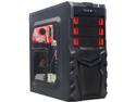 LOGISYS Computer CS380RD Black / Red ATX Mid Tower Computer Case
