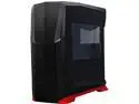SilverStone SST-RVX01BR-W Black / Red Plastic outer shell, steel body ATX, Micro-ATX Computer Case Compatible with PS2 (ATX) Power Supply