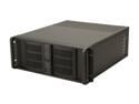 iStarUSA D-400-6-Black Black Steel 4U Rackmount Compact Stylish Server Chassis 6 External 5.25" Drive Bays