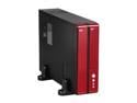 XION XON-710P_RD Black with Glossy Red Front Bazel Steel Micro ATX / Mini ITX Slim Desktop Computer Case 300W Power Supply