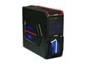 Sentey Optimus Extreme Division Tower Case - RED 3 x LED FAN / 1 120mm Rear FAN /2 x USB / Card Rdr / Fan Control /4 x Removable Bays / Screwless