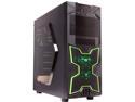 DIYPC Solar-M1-G Black/Green SECC ATX Mid Tower USB 3.0 Gaming Computer Case w/ 2 x 120mm Green Fans