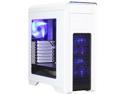 DIYPC D480-W White Dual USB 3.0 ATX Mid Tower Gaming Computer Case with Build-in 5 x Fans (2 x 120mm Blue LED Fan x Front, 1 x 120mm Blue LED Fan x Rear, 2 x 120mm Fan x Top), Fan Controller