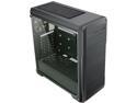 DIYPC DIY-A1-BK Black Tempered Glass USB 3.0 ATX Mid Tower Computer Case with 1 x 120mm Fan x Rear Pre-installed