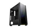 DIYPC Mirage-ARGB Black USB3.0 Steel/ Tempered Glass ATX Mid Tower Gaming Computer Case w/ Full-Sized Tempered Glass Panel Addressable ARGB LED Graphics and Pre-Installed Addressable ARGB LED Ring Fan