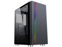 DIYPC DIY-D2-RGB Black USB3.0 Steel/ Tempered Glass ATX Mid Tower Gaming Computer Case with Tempered Glass Panel and Addressable RGB LED Strip