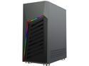 DIYPC Rainbow-Flash-G1 Black USB3.0 Steel ATX Mid Tower Gaming Computer Case w/ Tempered Glass Panel and Addressable RGB LED Strip