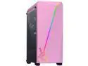 DIYPC S2-PINK-RGB Pink Steel / Tempered Glass ATX Mid Tower Computer Case