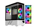 DIYPC IDX2-LCD-ARGB Black USB3.0/Type C Curved Tempered Glass ATX Gaming Computer Case w/Integrated Digital Screen, 3 x ARGB PWM Fans (Pre-Installed)