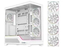 DIYPC IDX5-W-ARGB White Dual USB3.0/ 1 x Type C Tempered Glass ATX Gaming Computer Case w/ Frameless Dual Tempered Glass Panel and 4 x ARGB PWM Ring Fans /Integrated ARGB Lighting Bar (Pre-Installed)