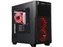 Sama Maxcool-BK-15LEDLight Black USB 3.0 Micro-ATX Mid Tower Gaming Computer Case with 3 x Red 15LED Light Fans (Pre-installed), Fan Controller and Card Reader